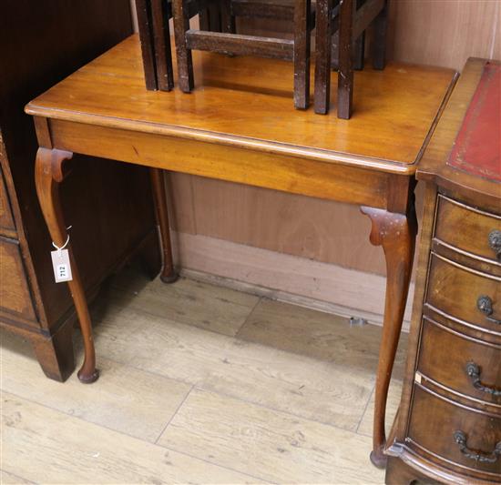 A late Victorian mahogany rectangular topped side table W.72cm